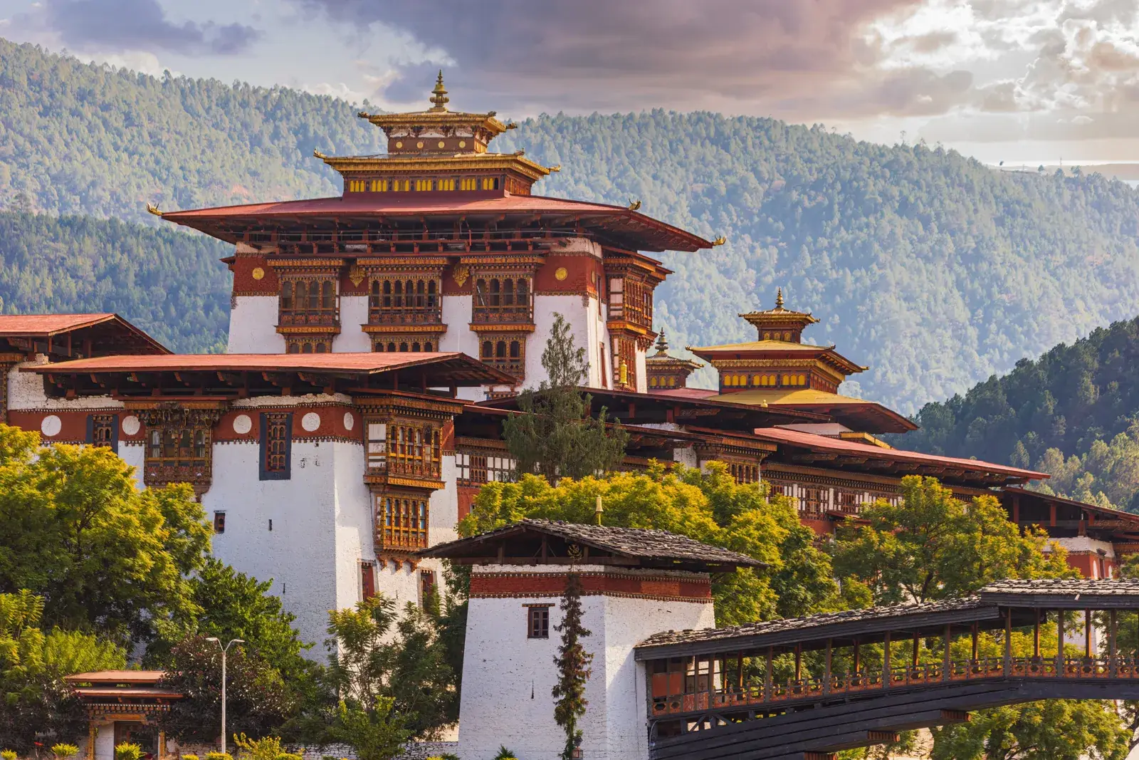 Punakha Dzong at the confluence of two rivers, Bhutan