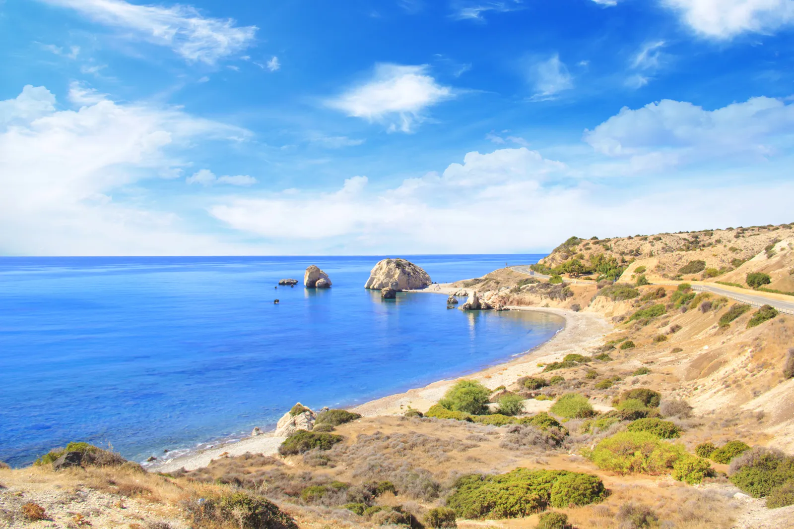 Aphrodite's Rock (Petra tou Romiou) on the south coast of Cyprus