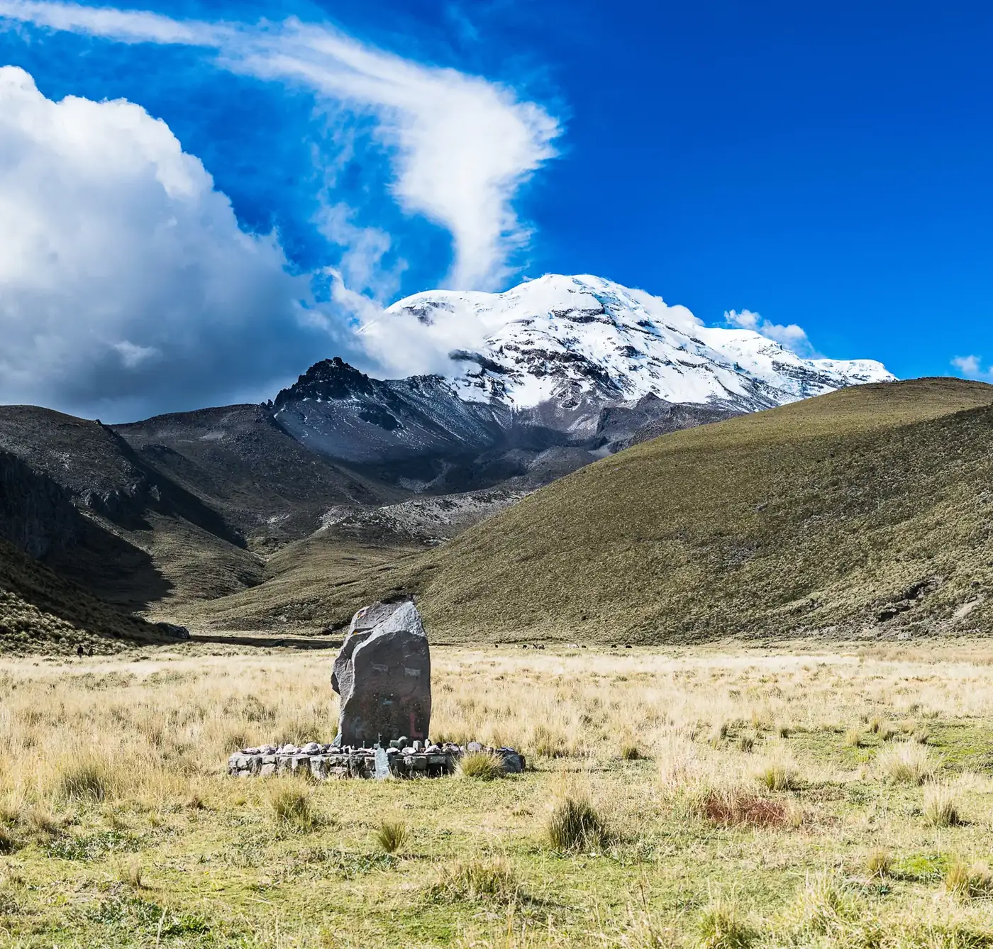Chimborazo volcano in the Ecuadorian Andes