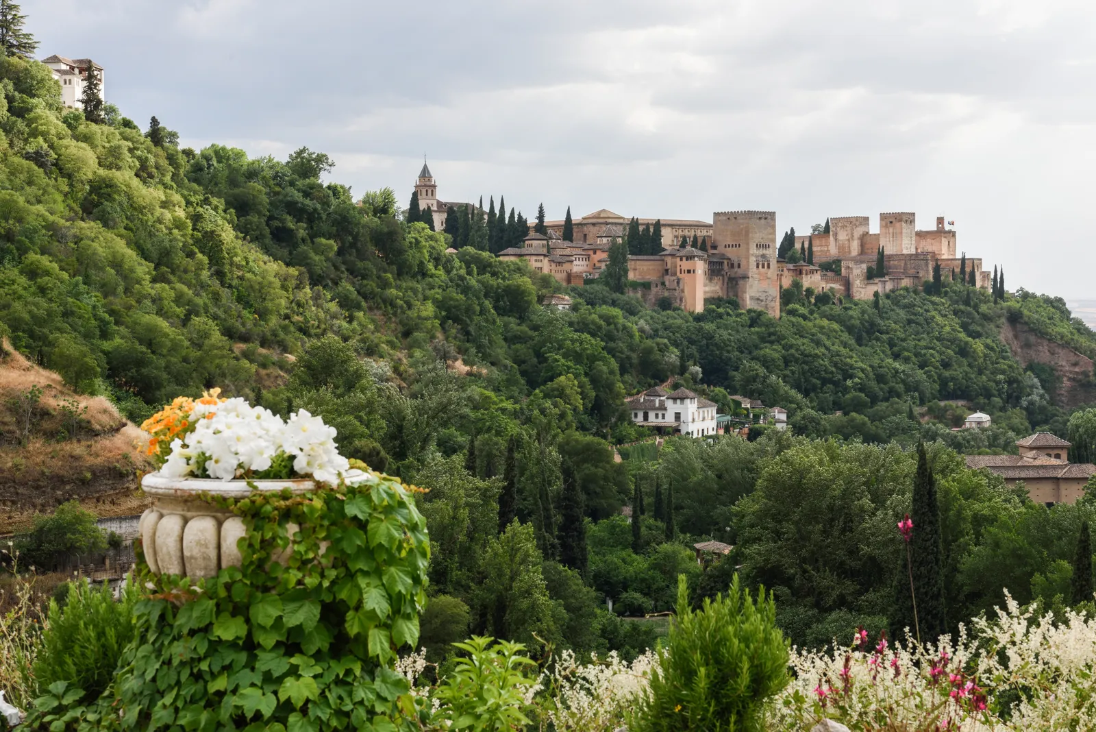 The Alhambra in Granada seen from the Sacromonte district