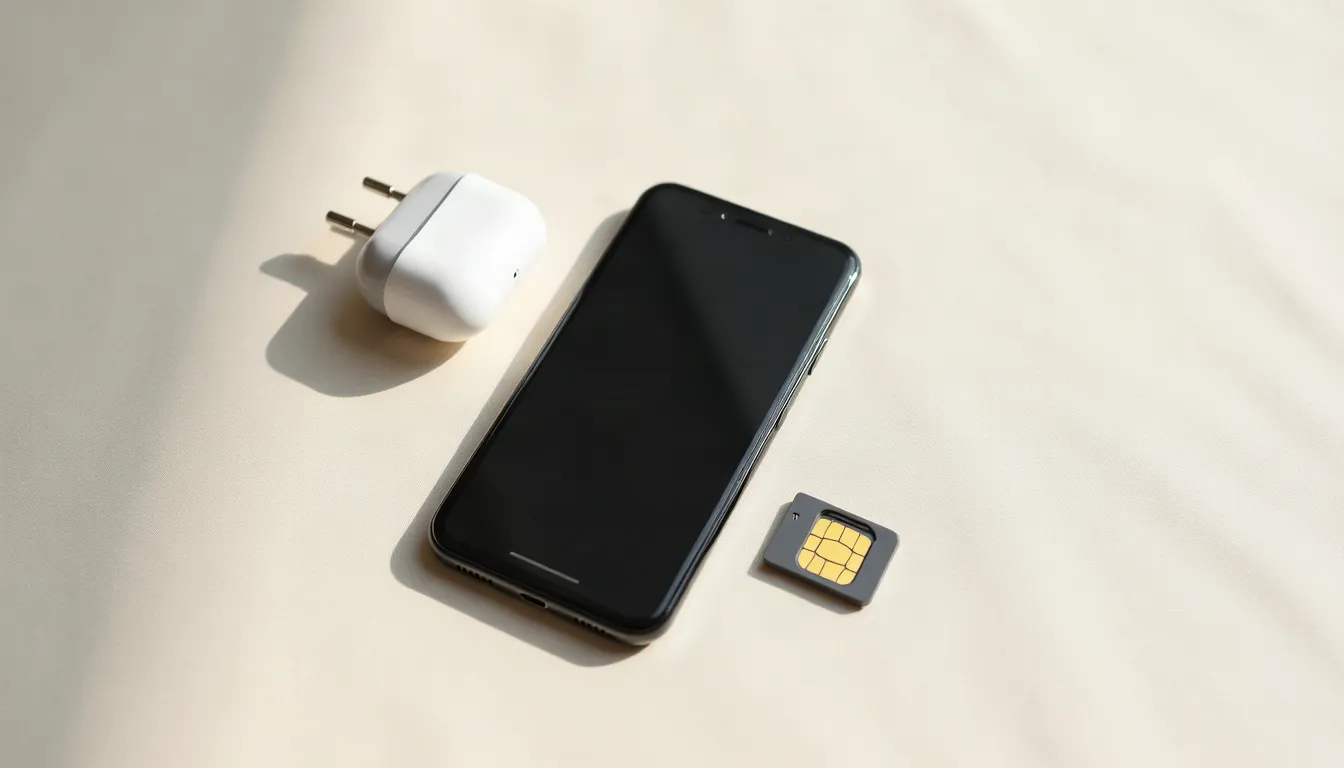 eSIM voyage : comment avoir internet à l'étranger sans surcoût Smartphone, carte SIM et adaptateur de voyage pour passer à une eSIM à l'étranger