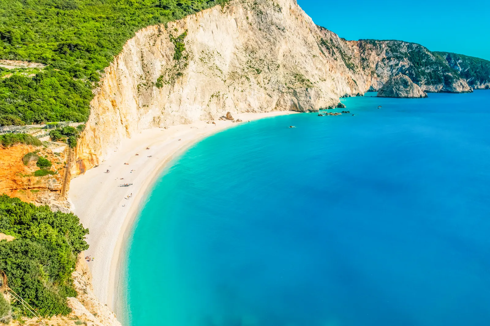 Falaises blanches et plage de Porto Katsiki à Lefkada