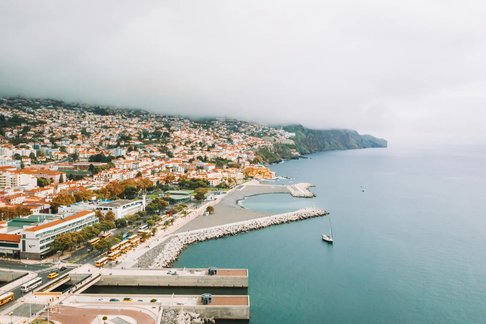 The old town of Funchal on the Atlantic, in Madeira