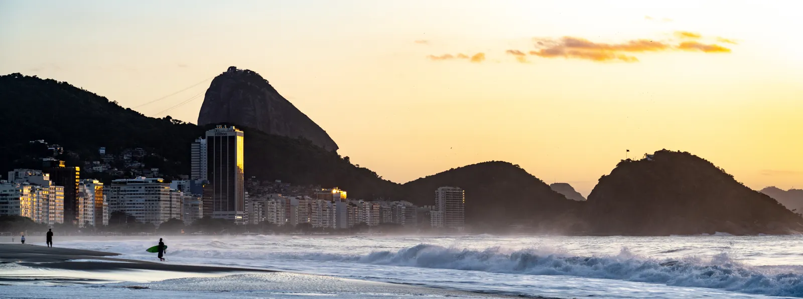 La plage de Copacabana et le Pain de Sucre à Rio de Janeiro