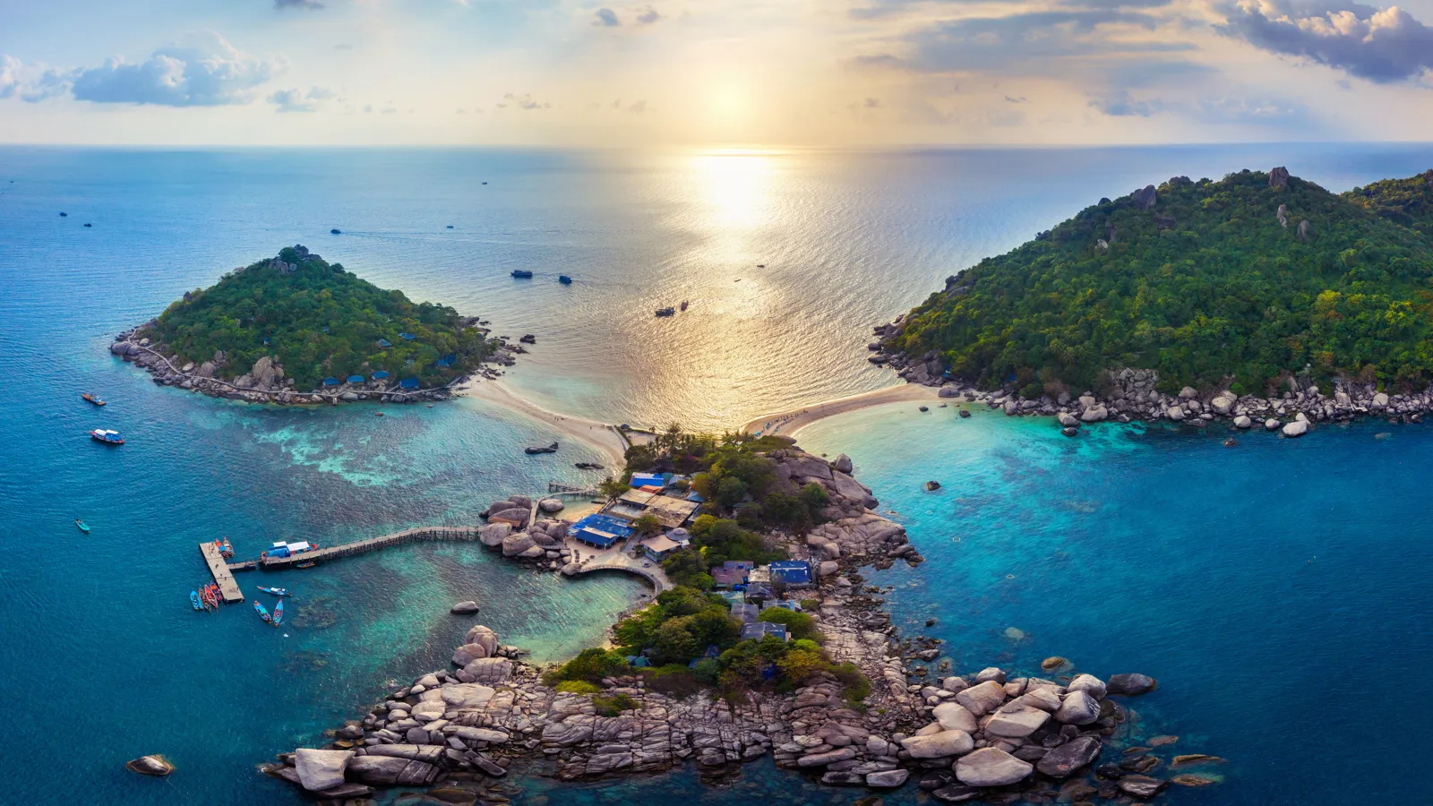 Vue aérienne de l'île de Koh Nang Yuan, près de Koh Tao